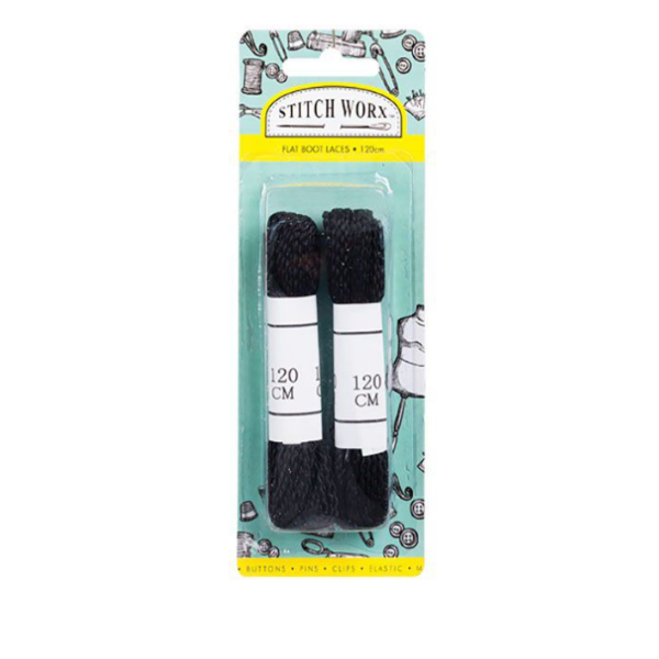 Haberdashery - Black Shoe Laces 120 CM