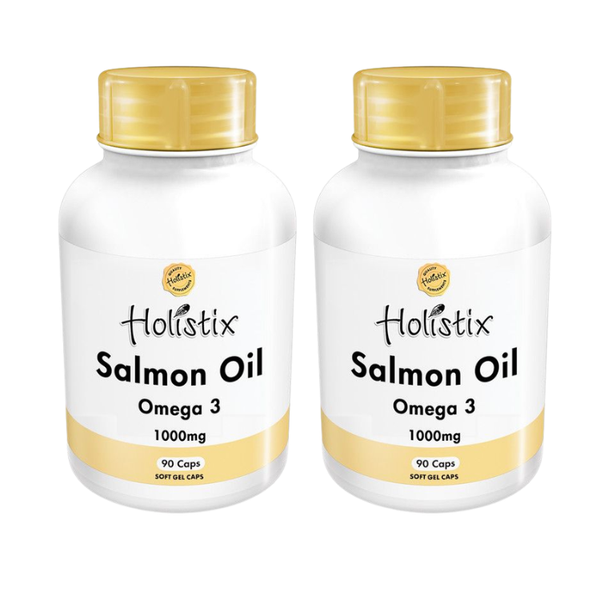Holistix Salmon Oil 1000mg 90 Softgel Supports Heart, Bones &amp; Joints - x 2