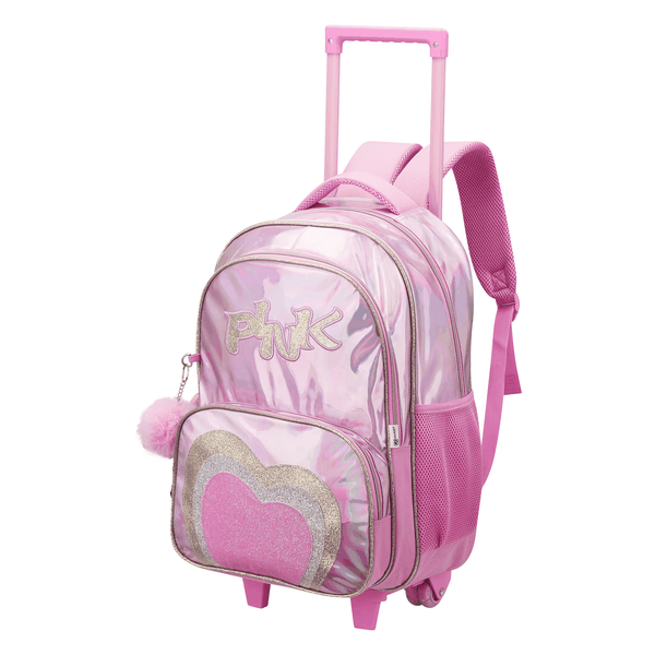 Quest Kids Trolley Backpack Pink-Durable Kids School Bag with Wheels