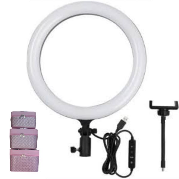 12" Ring Filler Light With 3 Piece Vanity Case Set