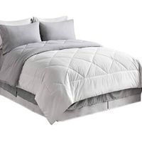 Reversible 5 Piece Comforter set White and Grey