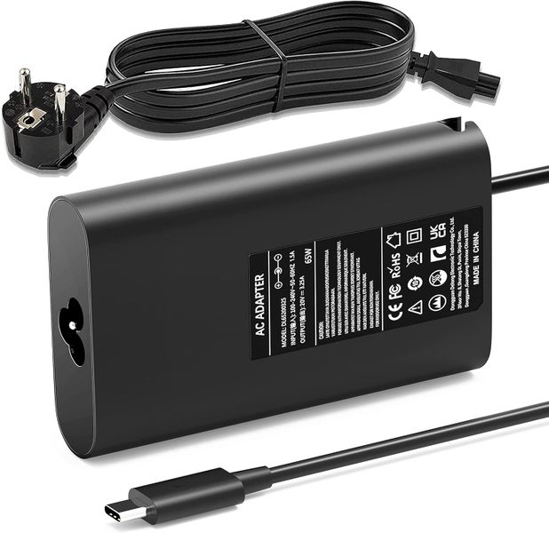 65W USB C Laptop Charger for Dell Latitude 7490 7320 7420 2-in-1