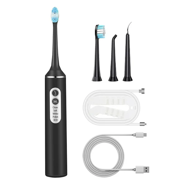 3-in-1 Electric Toothbrush &amp; Flosser - 4 Modes, Portable for Home &amp; Travel