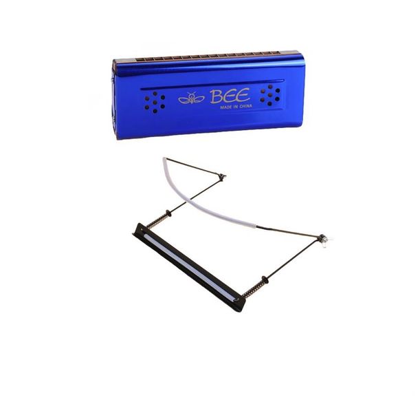 Bee 64 Note Blue Harmonica With C and G Keys With Holder