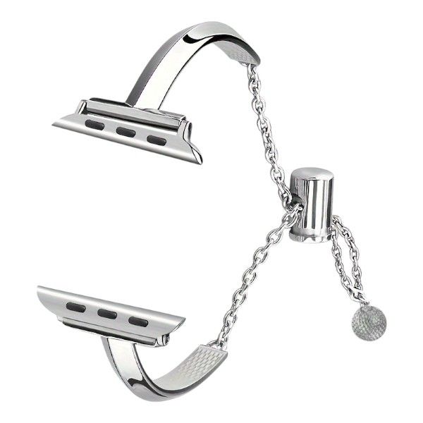 Elegant Silver Adjustable Chain Link Watch Band - 42-45mm - Silver