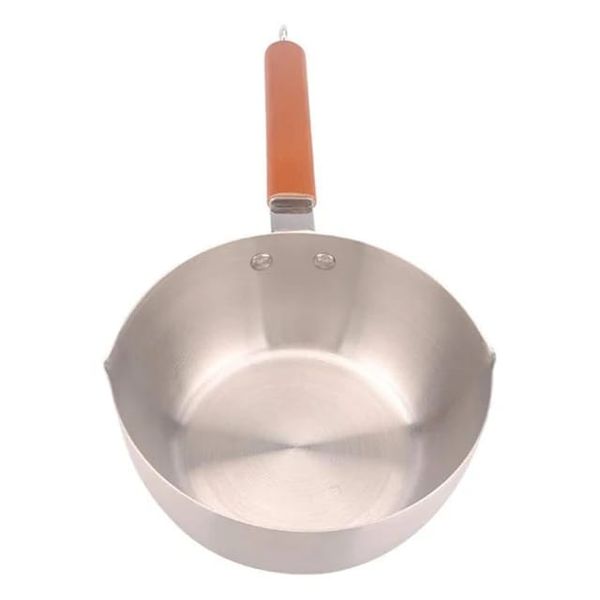 Stainless Steel Deep Cooking Sauce Pan With Wooden Handle