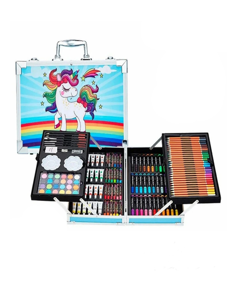 Unicorn 145pc Art Set with Aluminum Box for Kids