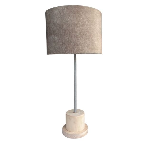 Poplar Base Table Lamp with Caramel Brown Shade