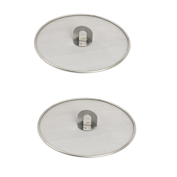 Set of 2 25cm Stainless Steel Oil Splatter Screen Lid KT32287