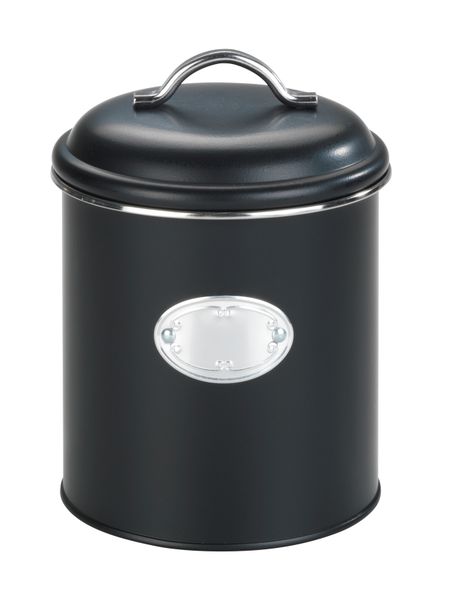 Wenko -Nero Airtight Retro Metal Storage Jar - Black - 1.6L