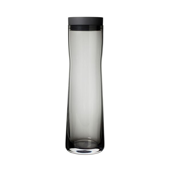 Blomus Water Carafe Splash 1L: Smoky Grey/Black Glass
