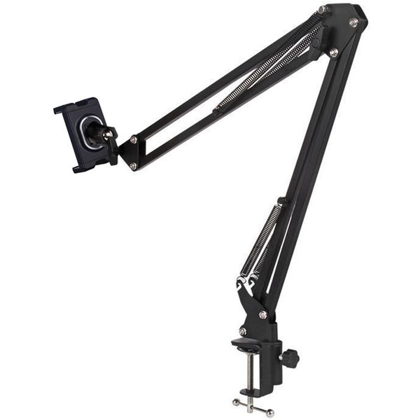 Cell Phone Stand Phone Holder for Bed Desk with Long Folding Arm Clamp-On