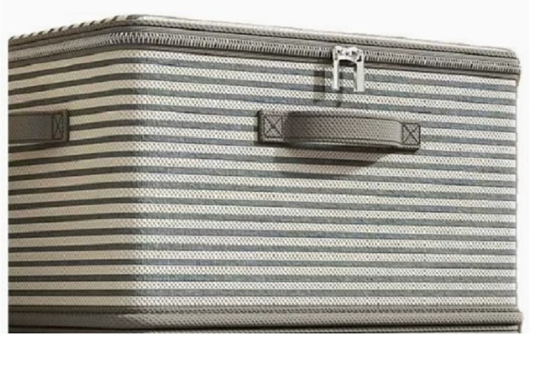 Large-Capacity Fabric Storage Box with Zipper - Foldable Organizer Bin
