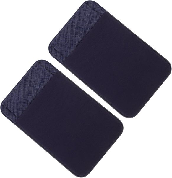 Navy PU Leather Self-adhesive Phone Wallet Card Holder Compatible with Sma