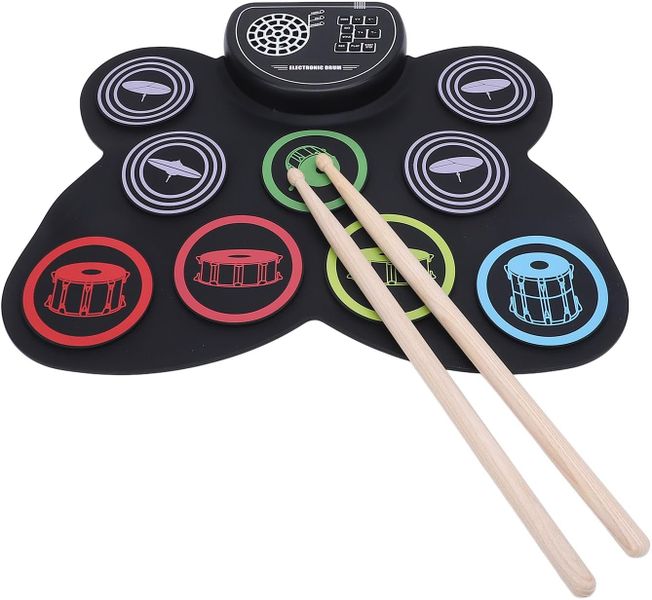 Electronic Drum Set,9-Drum Electronic Drum Pad with Headphone Jack &amp;Speaker