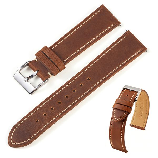 Replacement Leather Watch Strap for Universal Watches Bracelet 22mm