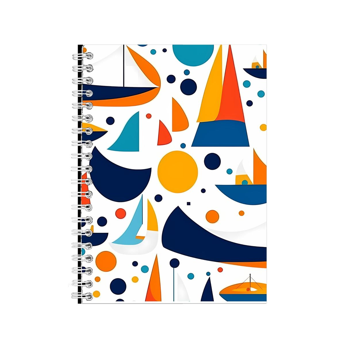 Boats_21 A5 Notebook Spiral Lined Boat Patterns Graphic Notepad Present ...