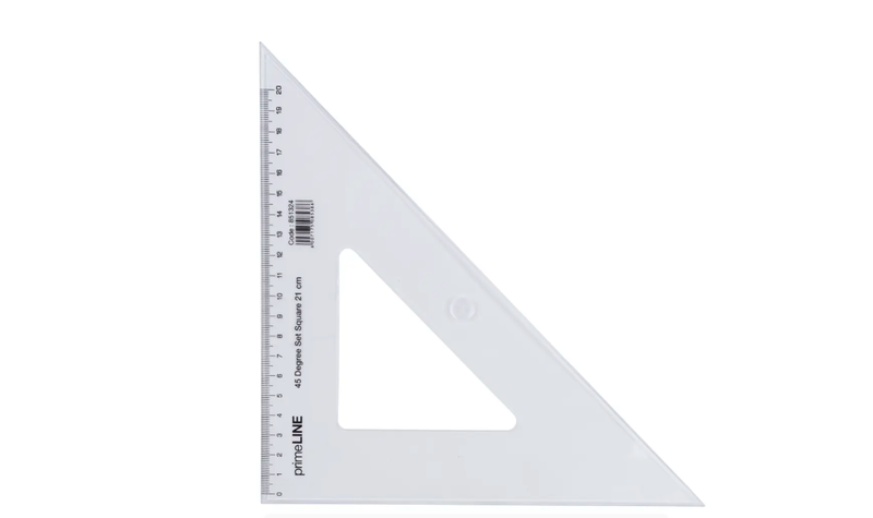 PrimeLine - 45 Degree Set Square 21 cm x 4