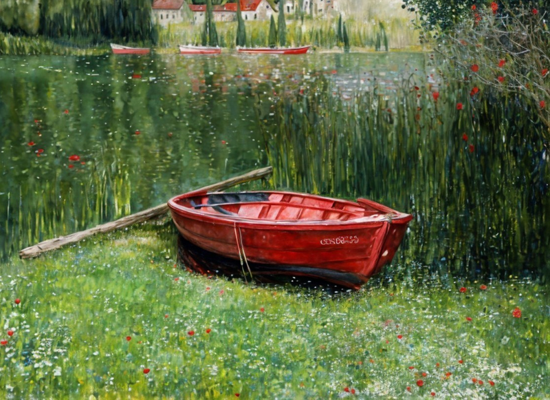 Canvas Wall Art Home Decor - Red Boat