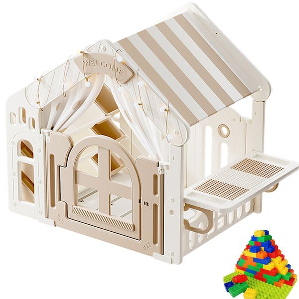 Kids Castle Play House,Playhouse Play Castle Tent,Toy Storage Cabinet