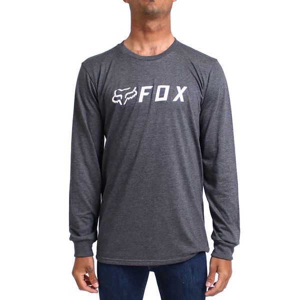 Fox-Apex Ls Tee-Heather Black
