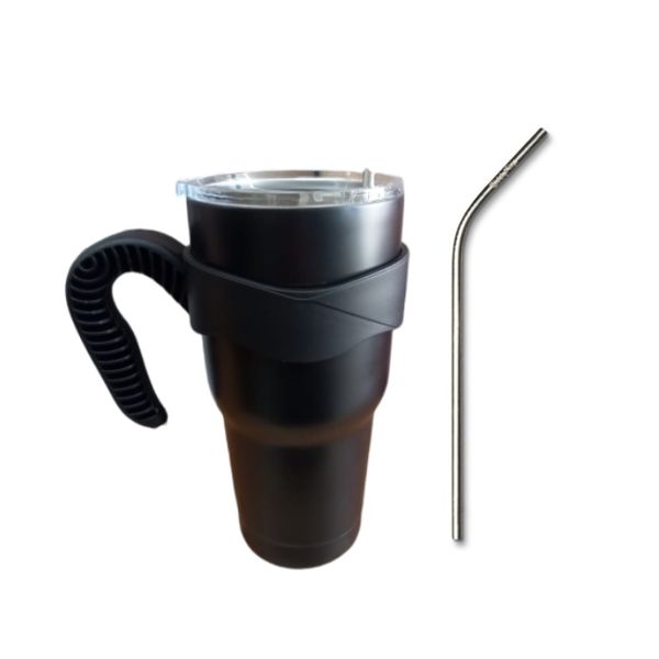 0.88L Double Wall Stainless Steel Tumbler with Straw and Removable Handle