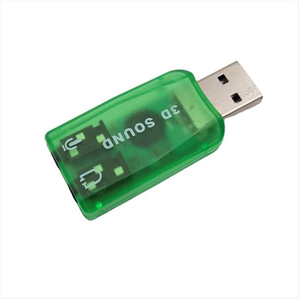 USB External Sound Card To 3.5Mm Stereo Audio Adapter Green