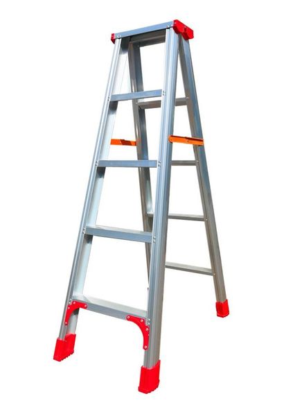 ZYS - Double Sided A Frame Step Ladder - Aluminium 5 Step Each Side - 1.45m