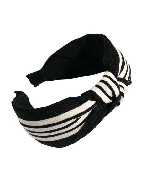 EleganStripes Women's Wide Knotted Headband