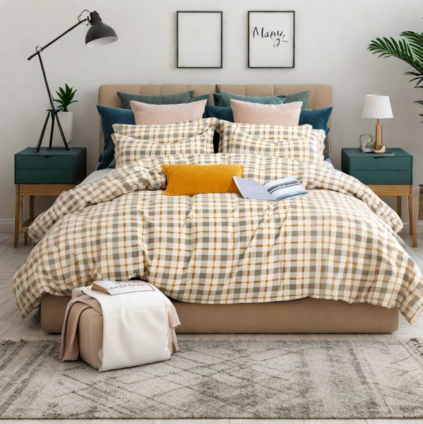 Beige Polyester Rustic All Three Quarter tc Duvet Cover