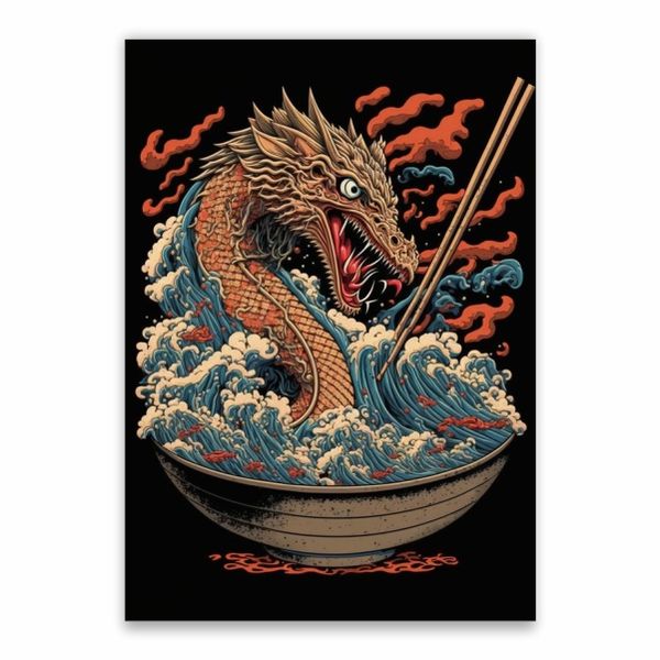 Dragon In Bowl - A1 Poster