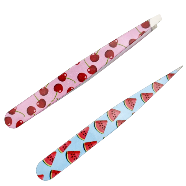 Fruity Grip Duo - Cherry Pink and Watermelon Blue Tweezers