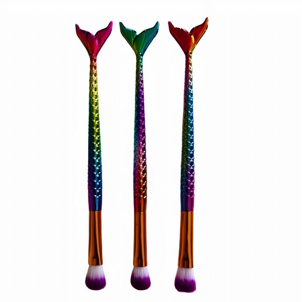 Multi-Colour Mermaid Makeup Brushes (Set of 3)