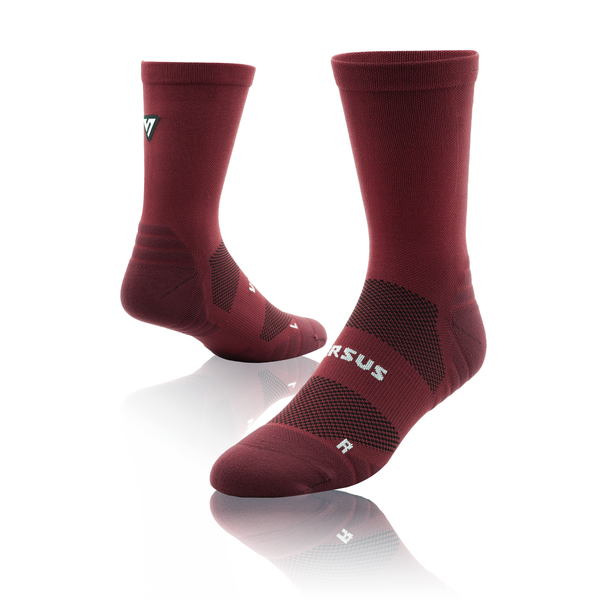 Versus Classic Maroon Active Crew Tab Socks