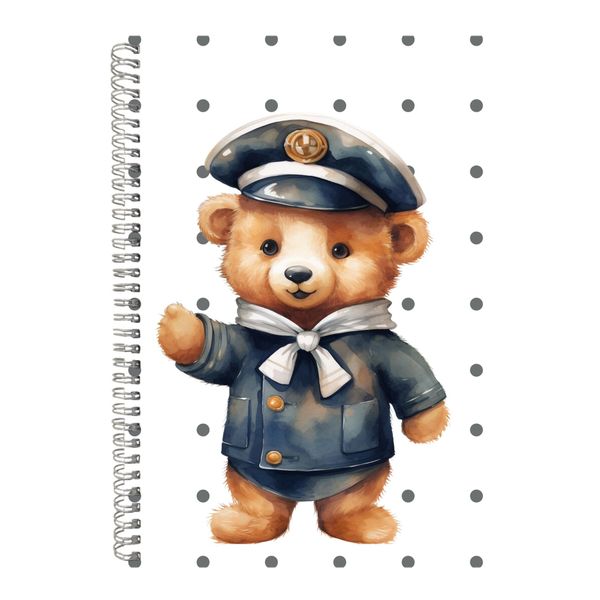Sailor_1 A4 Notebook Spiral Lined Teddy Bear Lover Graphic Notepad Gift 189