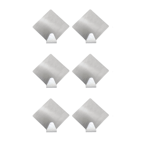 1Kg Load Bearing Diamond Shaped Multipurpose Self-Adhesive Hooks - 6 Pack