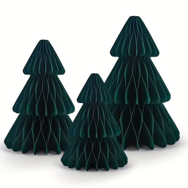MerryPine Trio Paper Tabletop Decorations Christmas Honeycomb Tree Set