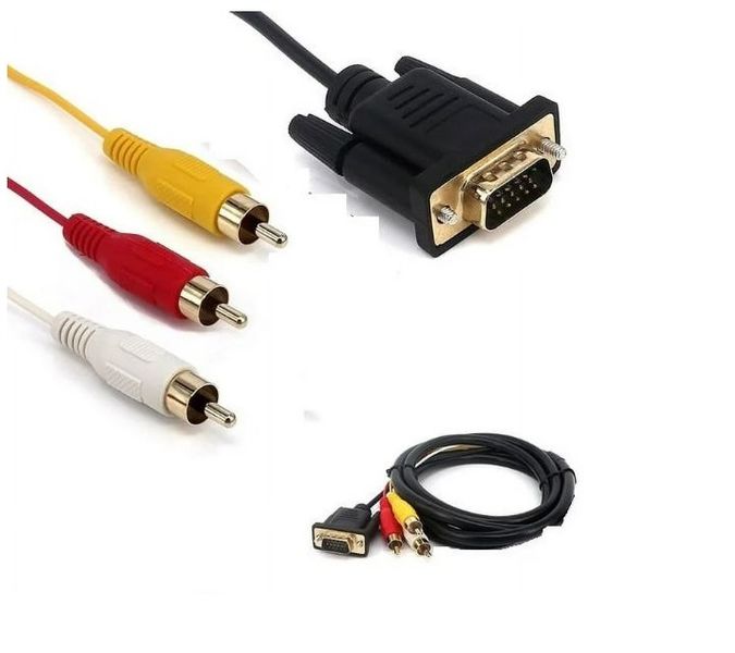 VGA to RCA Video Converter Cable Perfect for PC to TV, Projector Connection