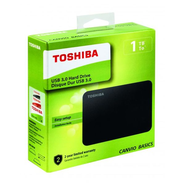 Toshiba Canvio Basics 1TB Portable 2.5 inch USB Powered External Hard Drive