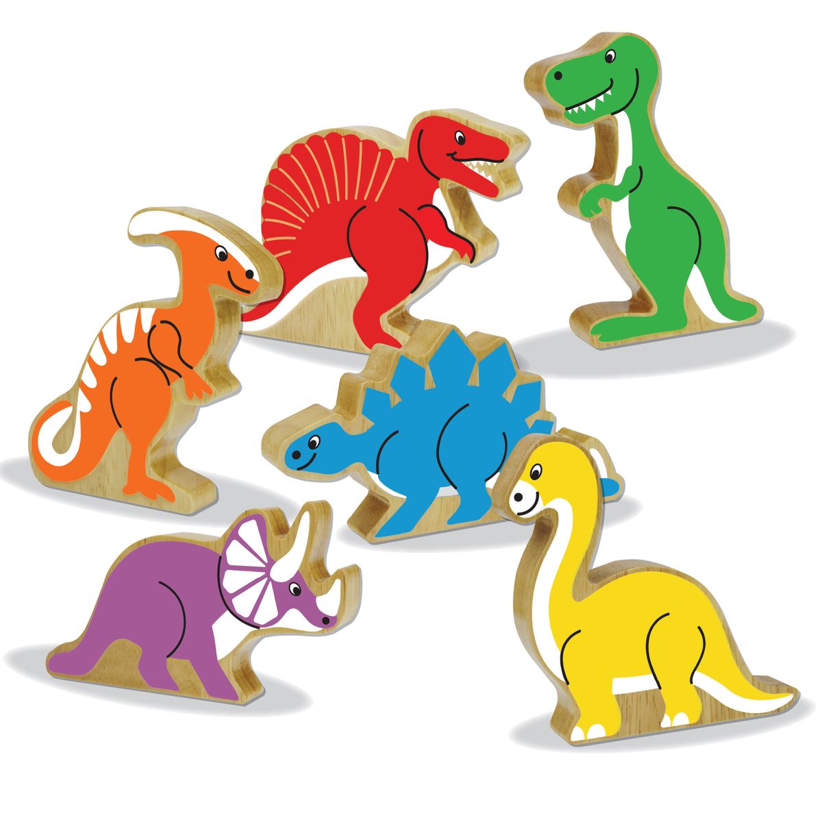 Wooden Block Dinosaurs - 6 Pieces | Shop Today. Get it Tomorrow ...