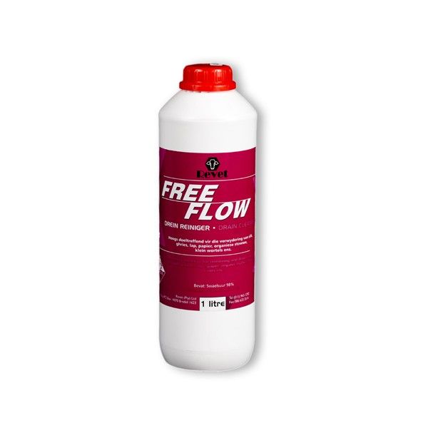 Revet Free Flow Liquid Drain Clean - 1 Litre - 10 Pack
