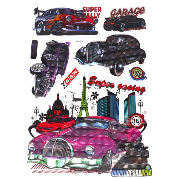 Vintage Cars 3D Wall Art Stickers Option2