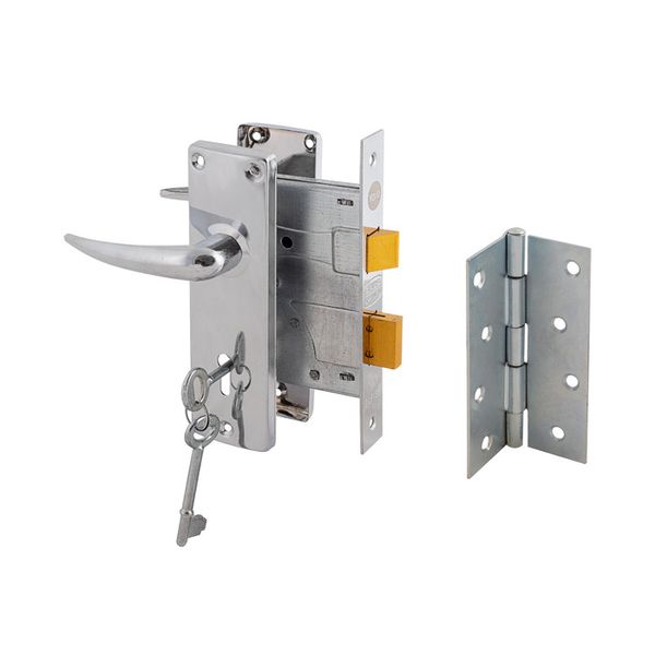 Yale Essential 3-Lever Mortice Lockset with Chrome Sprung Handles &amp; Hinges