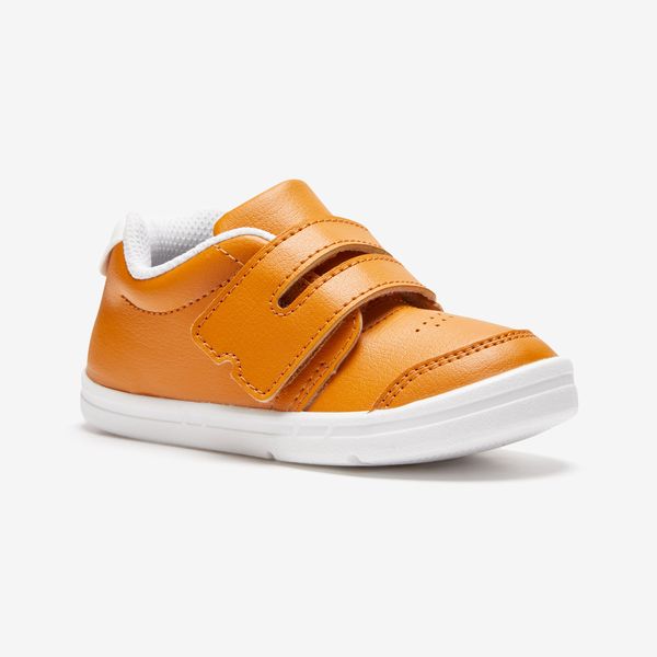 Decathlon Kids' Rip-Tab First Step Shoes Size 3.5C To 6.5C I Learn - Brown &amp; White