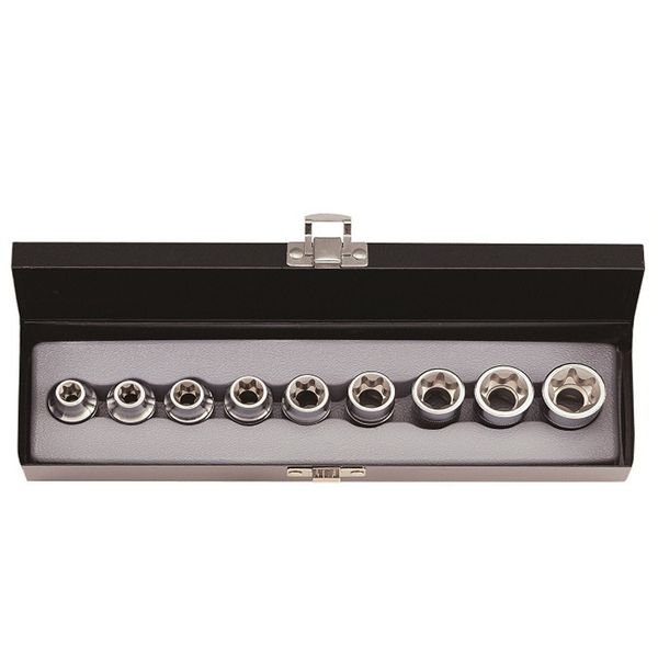 Force - 1/2" Drive - Female - Star Socket - 9 Piece - E10-e24