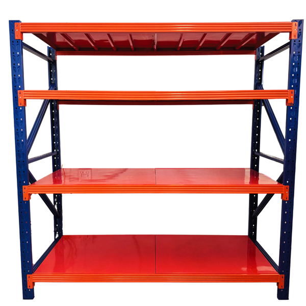 Storage Warehouse Rack Shelf Blue And Orange - 4 Tiers