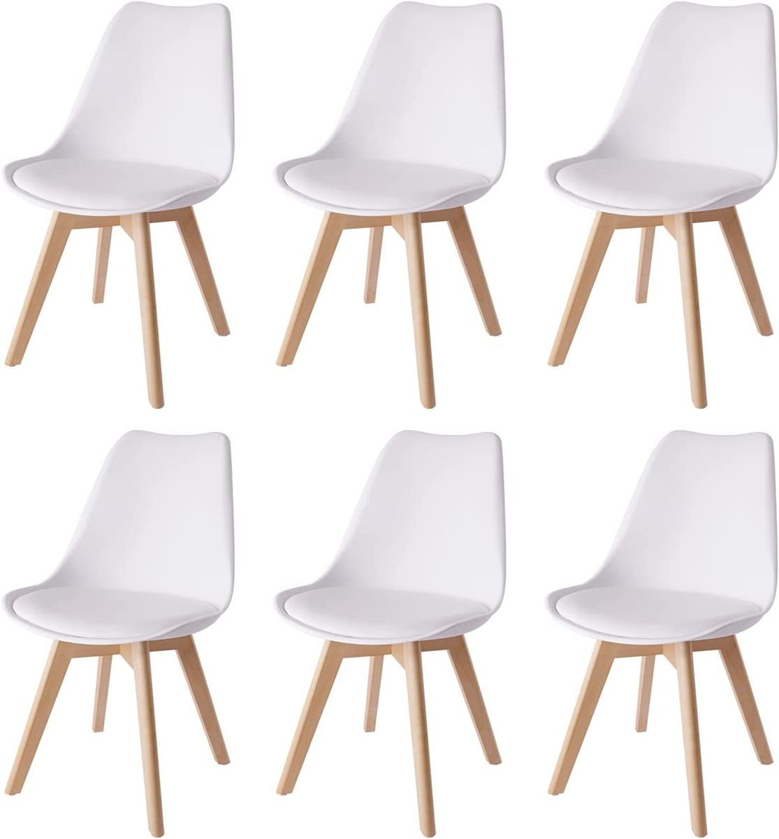 Dining Chairs with Cushion Seat, Wooden Legs Set of 6 Shop Today