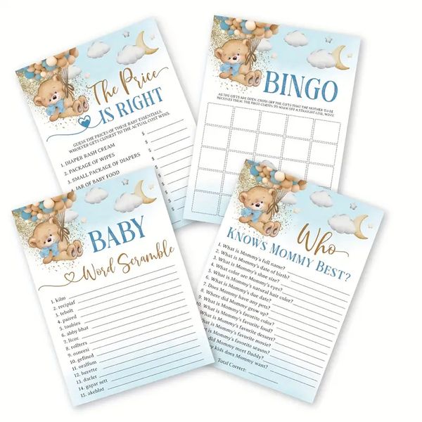 Baby Shower Game Cards - Blue (40 Piece)