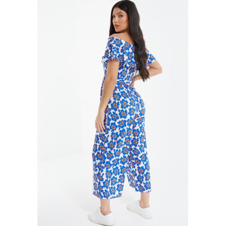 Quiz blue hotsell floral jumpsuit