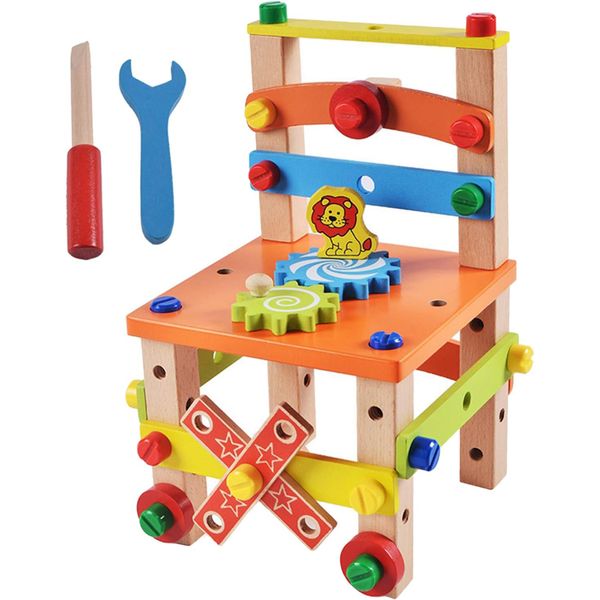 Educational Building Blocks Toy Kit Wooden Nuts and Bolts Set